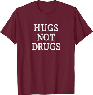 Hugs Not Drugs - Vintage Style T-Shirt - T-Shirt | Maroon