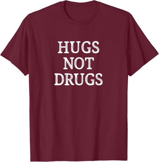 Hugs Not Drugs - Vintage Style T-Shirt - T-Shirt | Maroon