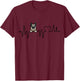 German Shepherd Heartbeat - Men Women Kids GSD Lover T-Shirt - T-Shirt | Maroon