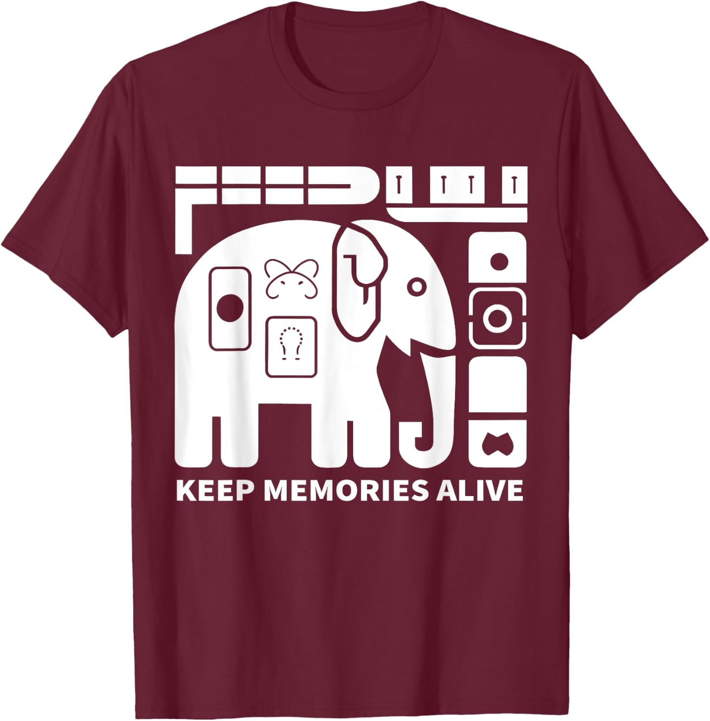 Keep Memories Alive Elephant Alzheimer's Awareness Purple T-Shirt - T-Shirt | Maroon