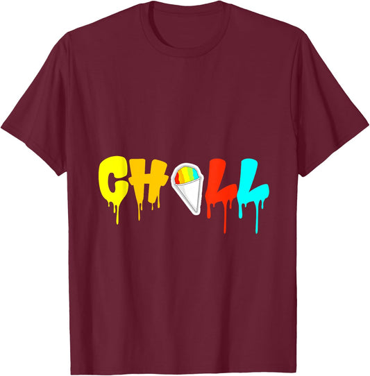 Funny Retro Chill Snow Cone Cool Ice Cream Lover Men Women Girls Kids T-Shirt - T-Shirt | Maroon