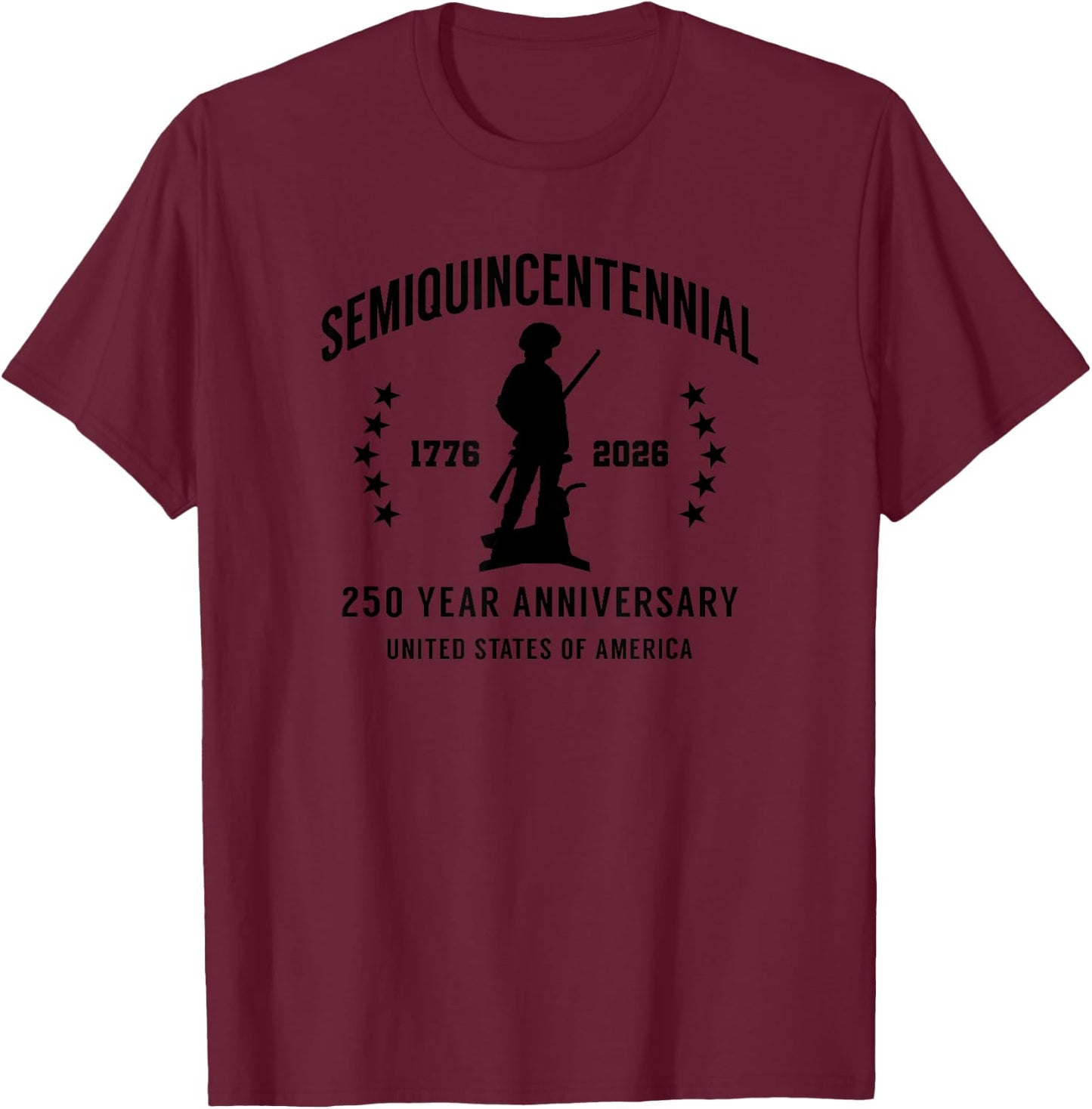 Semiquincentennial American Revolution T-Shirt - T-Shirt | Maroon