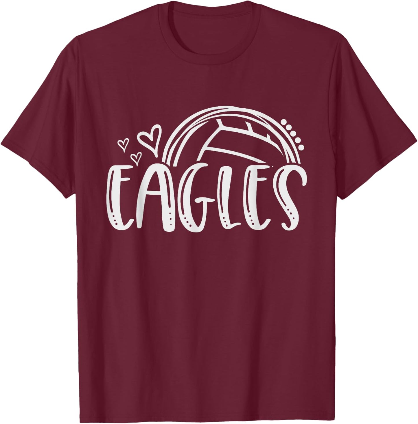 Volleyball Eagle School Sports Fan Team Spirit T-Shirt - T-Shirt | Maroon
