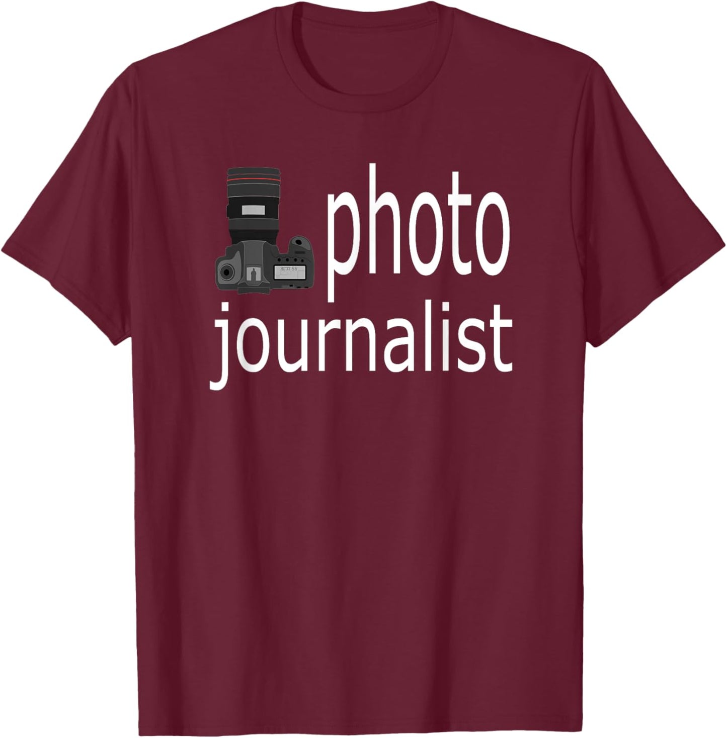 Photo Journalist Camera T-Shirt - T-Shirt | Maroon