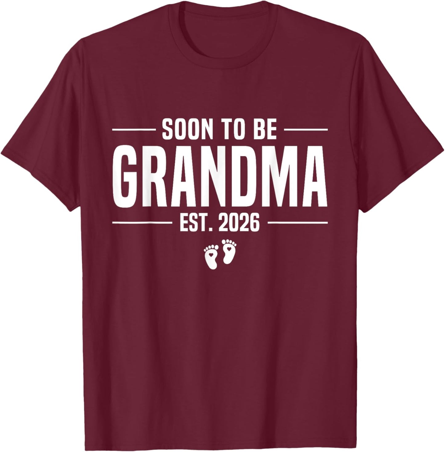 Soon to be Grandma 2026 Loading Promoted to Grandma 2026 T-Shirt - T-Shirt | Maroon