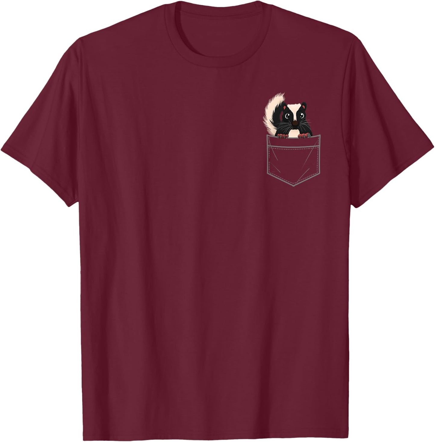 Cute Skunk Design Women Kids Zoo Animal Skunk Lover T-Shirt - T-Shirt | Maroon