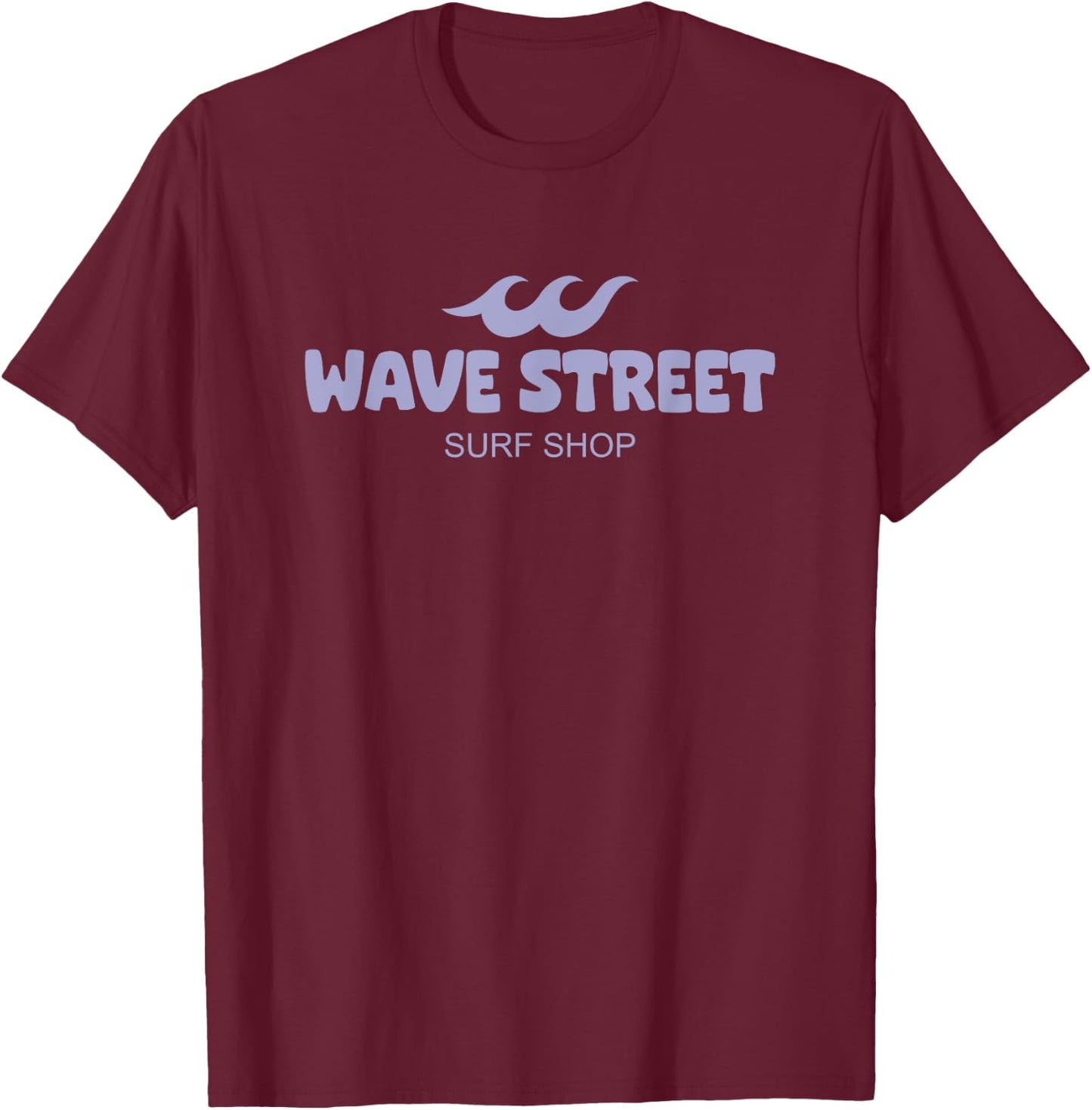 Wave Street Classic Waves on the Beach Surf Shop Graphic Women Girls Kids T-Shirt - T-Shirt | Maroon