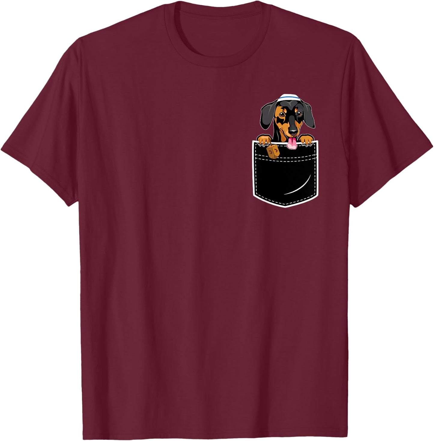 Wiener Hanukkah Pajamas Chanukah Doxie Pocket Dachshund Dog Men Women Kids T-Shirt - T-Shirt | Maroon
