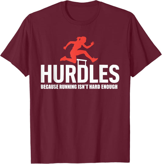Hurdles Athlete Runner Jumper Track And Field Hurdler T-Shirt - T-Shirt | Maroon