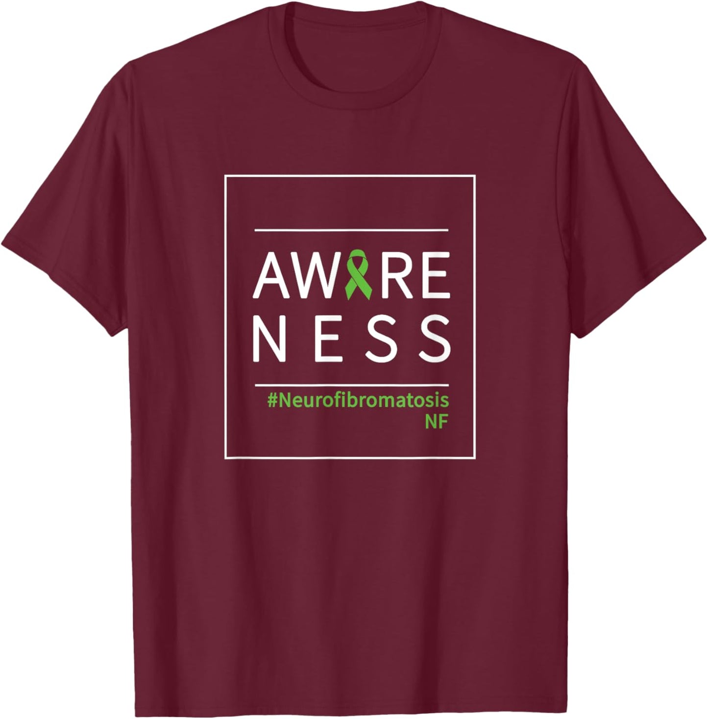 NF Warrior and Supporter Neurofibromatosis Awareness Ribbon T-Shirt - T-Shirt | Maroon