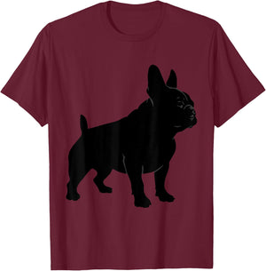French Bulldog Silhouette, Dog Pet Women Kids T-Shirt - T-Shirt | Maroon