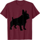 French Bulldog Silhouette, Dog Pet Women Kids T-Shirt - T-Shirt | Maroon