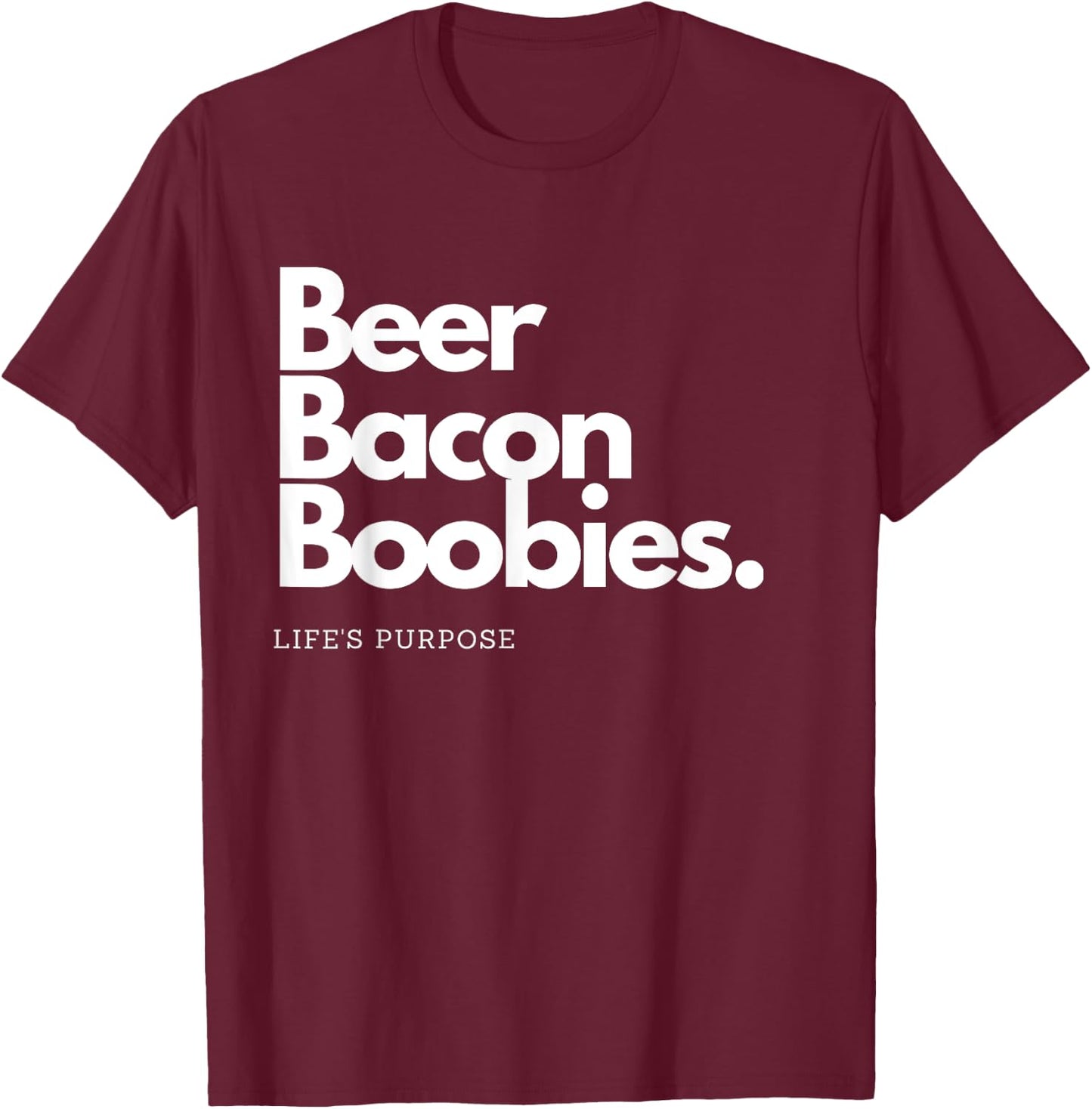 Beer Bacon Boobies T-Shirt - T-Shirt | Maroon
