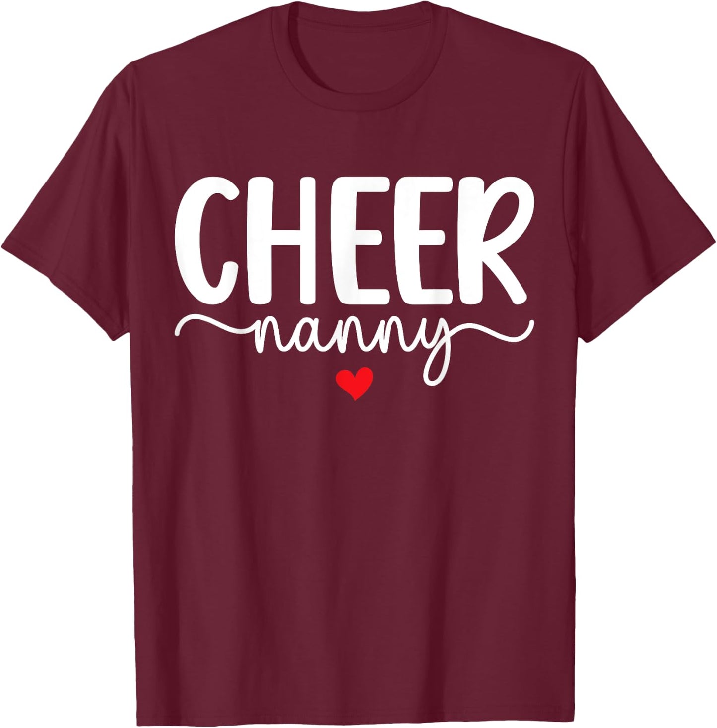 Cheer Nanny Grandma Boho Nanny Of A Cheerleader Nanny T-Shirt - T-Shirt | Maroon