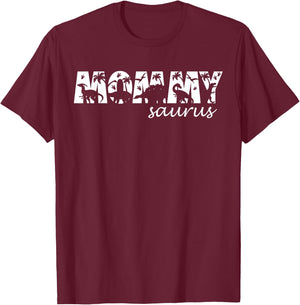 Mommysaurus T Rex Dinosaur Mommy Saurus Mom Family Matching T-Shirt - T-Shirt | Maroon