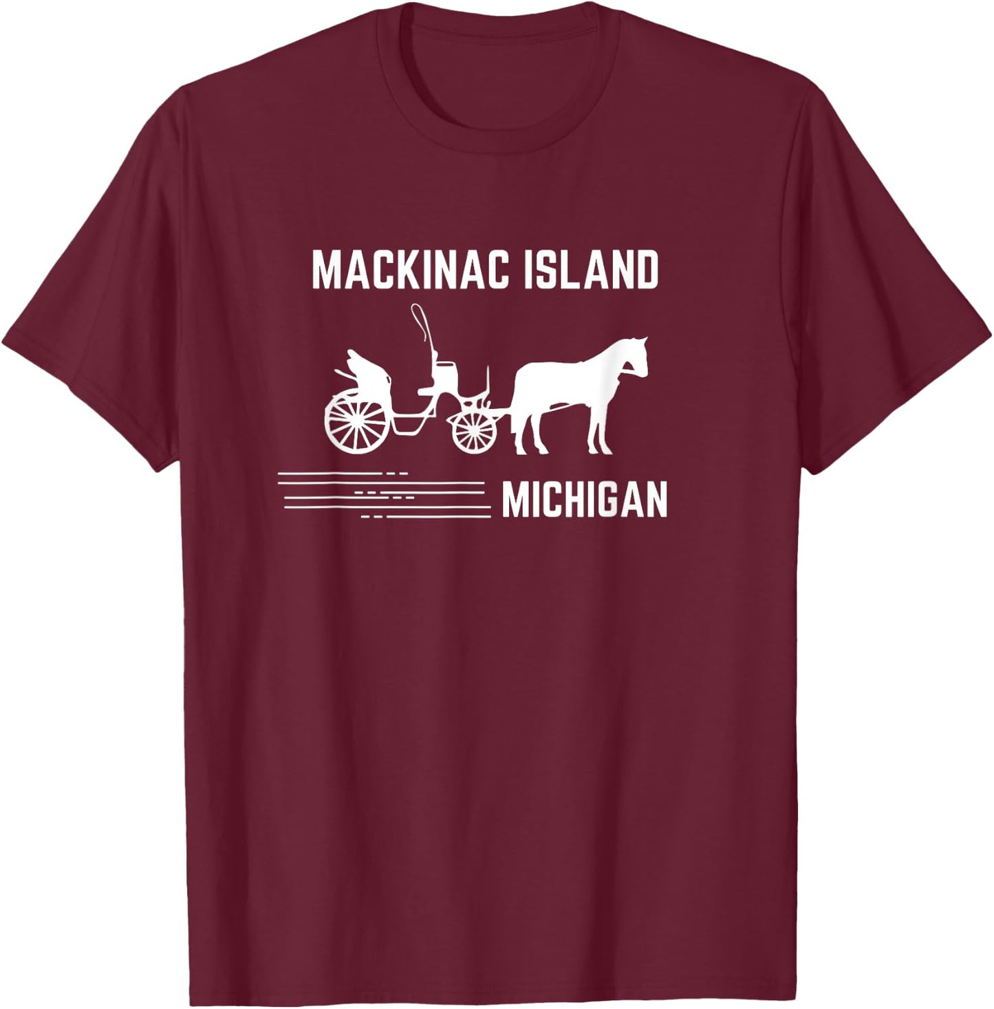 Mackinac Island Great Lakes State Midwest Mitten MI Souvenir T-Shirt - T-Shirt | Maroon