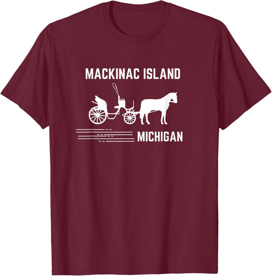 Mackinac Island Great Lakes State Midwest Mitten MI Souvenir T-Shirt - T-Shirt | Maroon