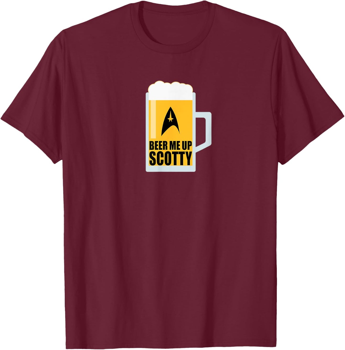 Beer Me Up Scotty, Sci-Fi Lovers Vintage TV Beer Me Up Beer T-Shirt - T-Shirt | Maroon