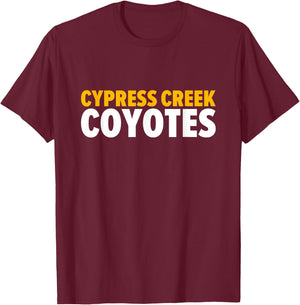 Cypress Creek Coyotes Bold T-Shirt - T-Shirt | Maroon
