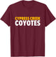 Cypress Creek Coyotes Bold T-Shirt - T-Shirt | Maroon