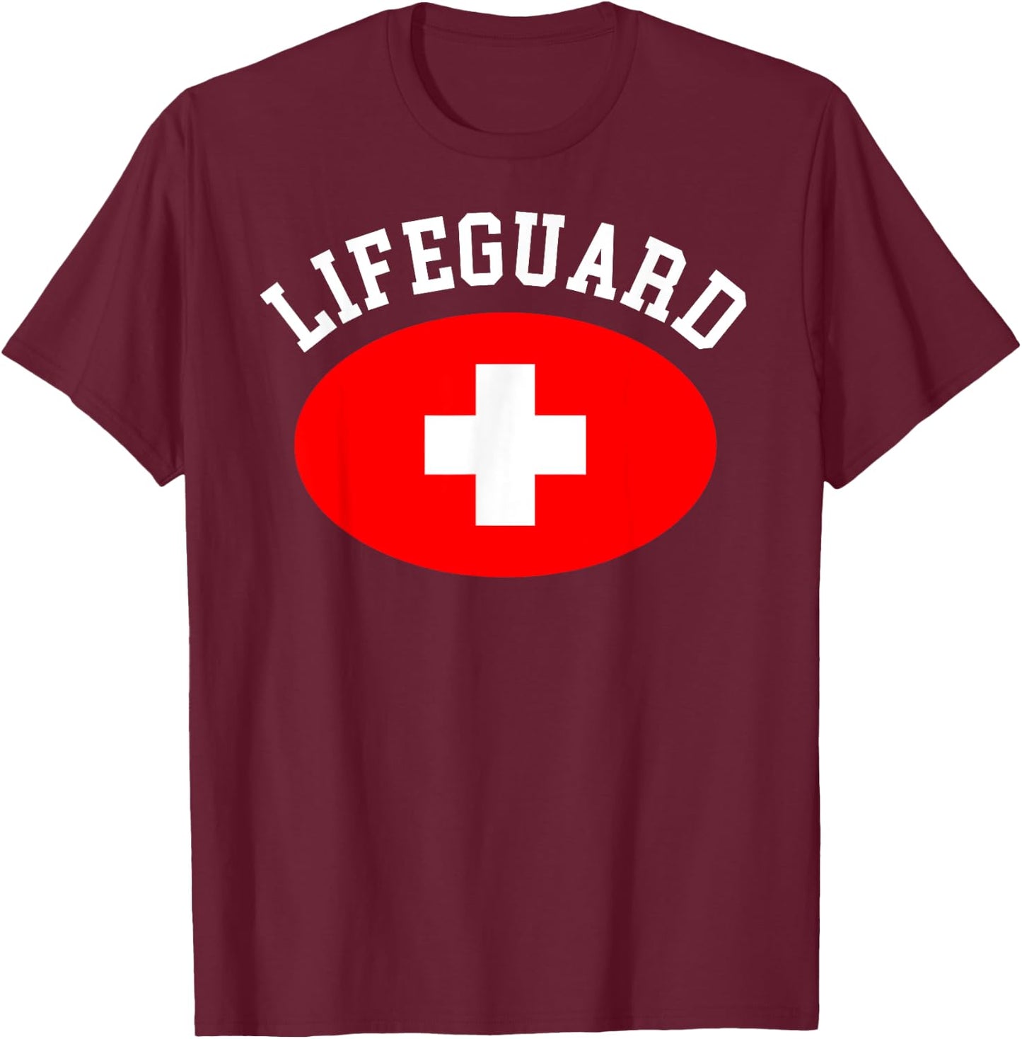 Funny Last Minute Halloween Lifeguard Costume T-Shirt - T-Shirt | Maroon