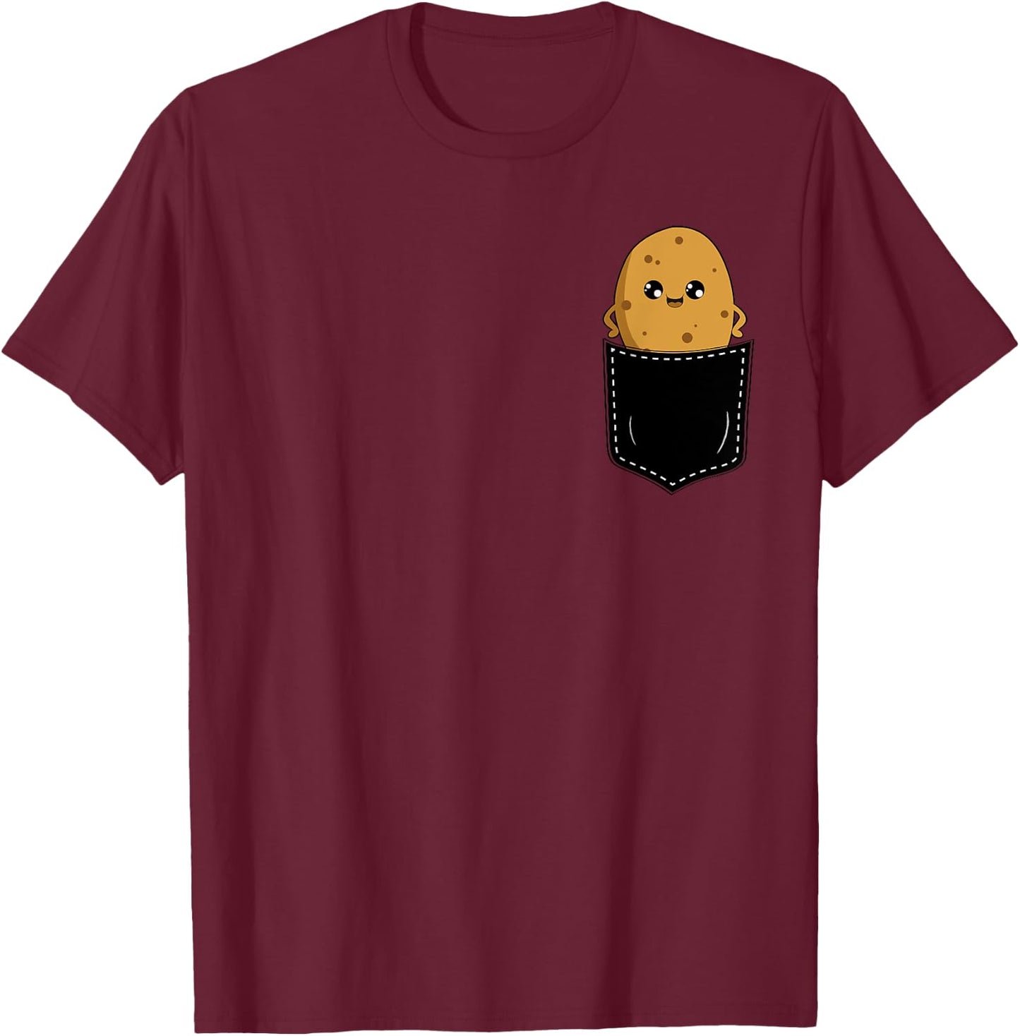 Potato In The Pocket Funny Potato Lover Cute Pocket Potato T-Shirt - T-Shirt | Maroon