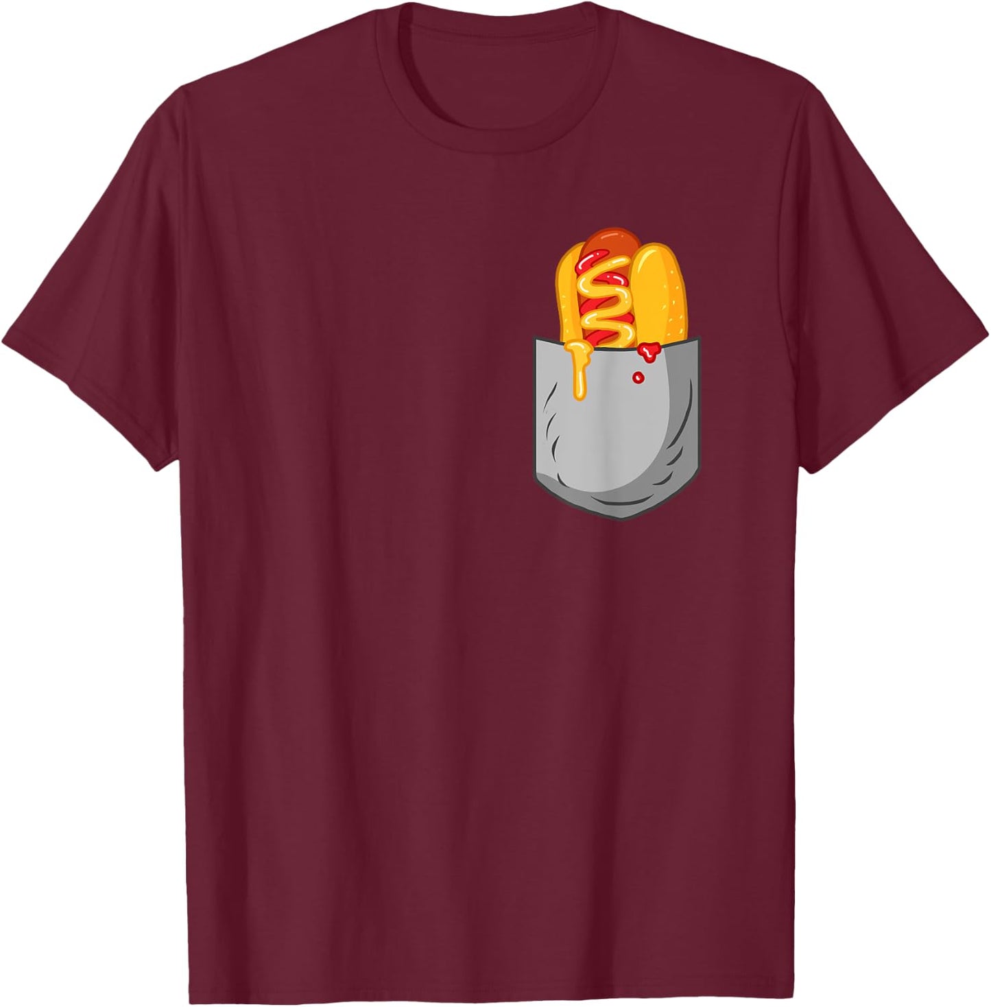 Hotdog Pockets Women T-Shirt - T-Shirt | Maroon