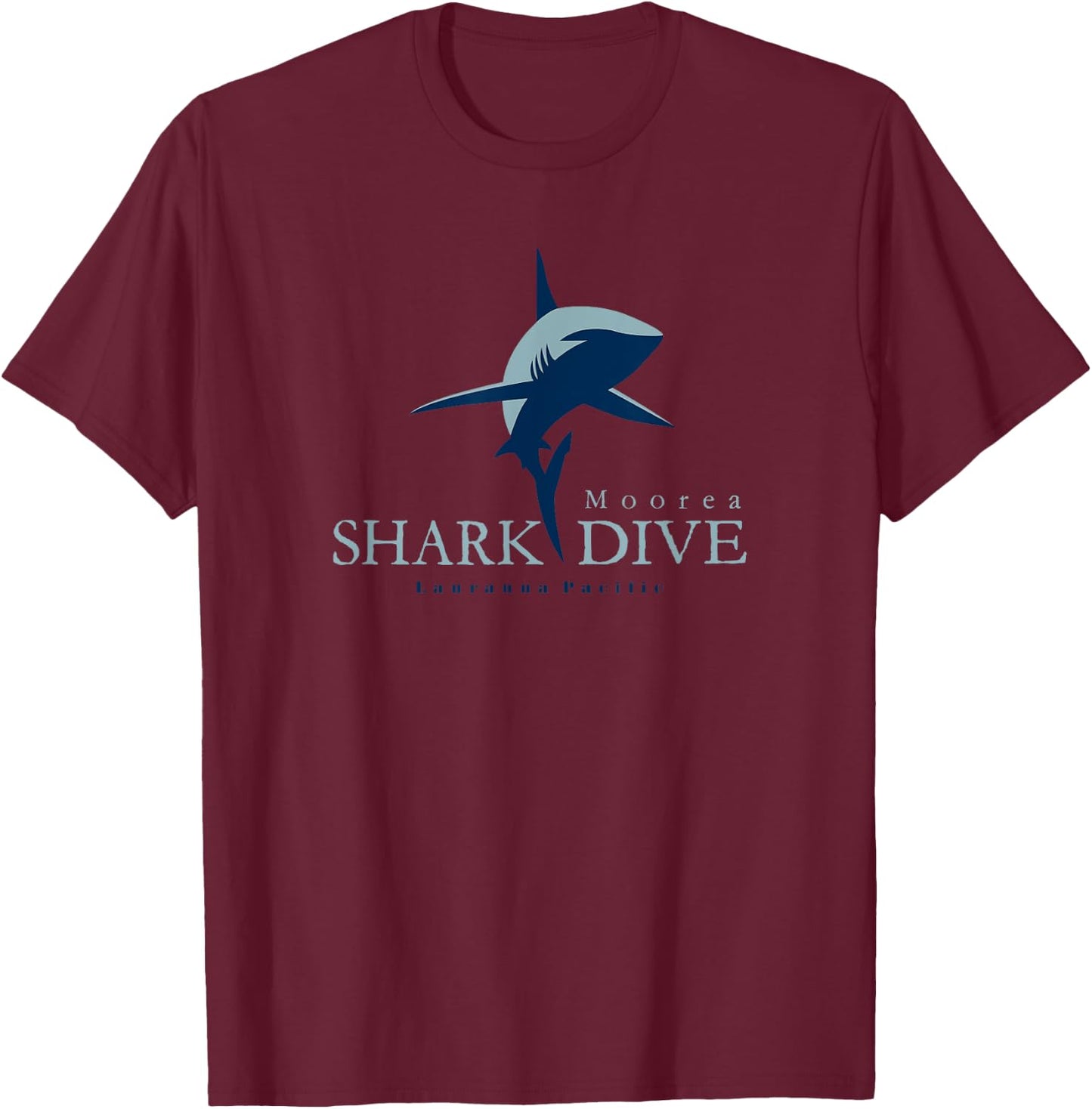 Moorea Shark Dive, Scuba Diving with Sharks, Shark Diver T-Shirt - T-Shirt | Maroon