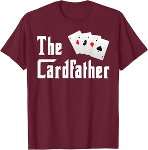 The Cardfather Father's Day Funny Dad Poker Player Father T-Shirt - T-Shirt | Maroon