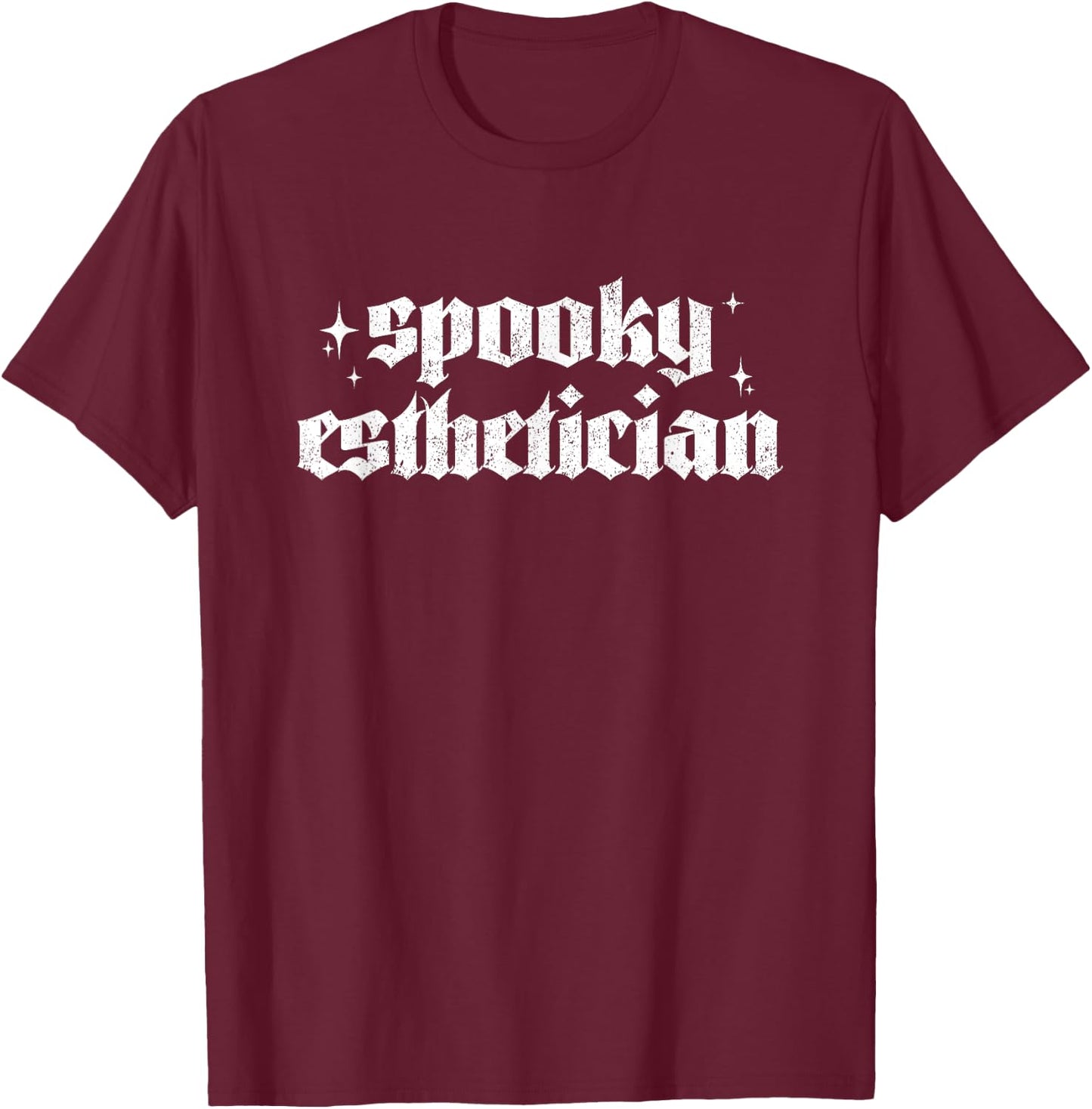 Vintage Spooky Esthetician Halloween Esthetician T-Shirt - T-Shirt | Maroon