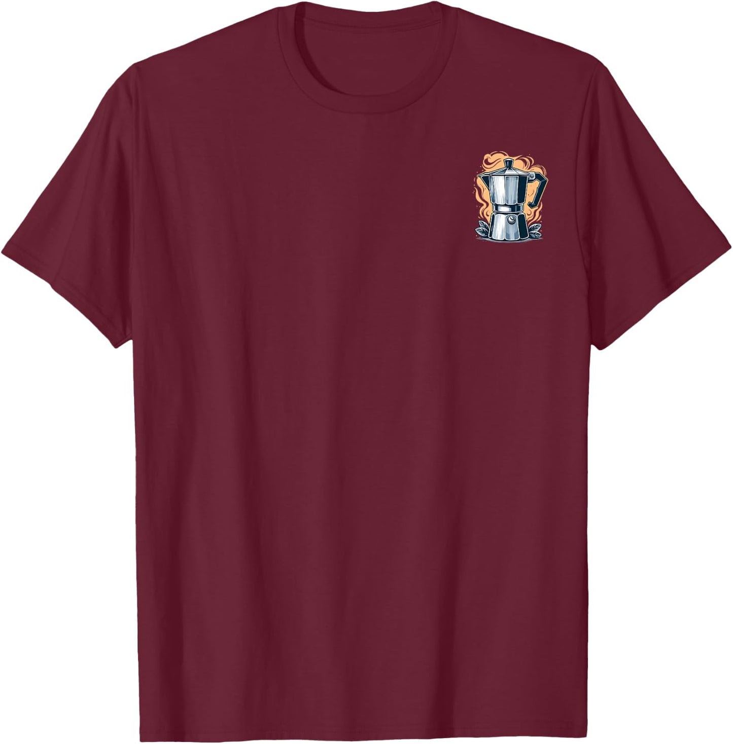 Classic Moka Pot Retro Coffee Minimalist T-Shirt - T-Shirt | Maroon