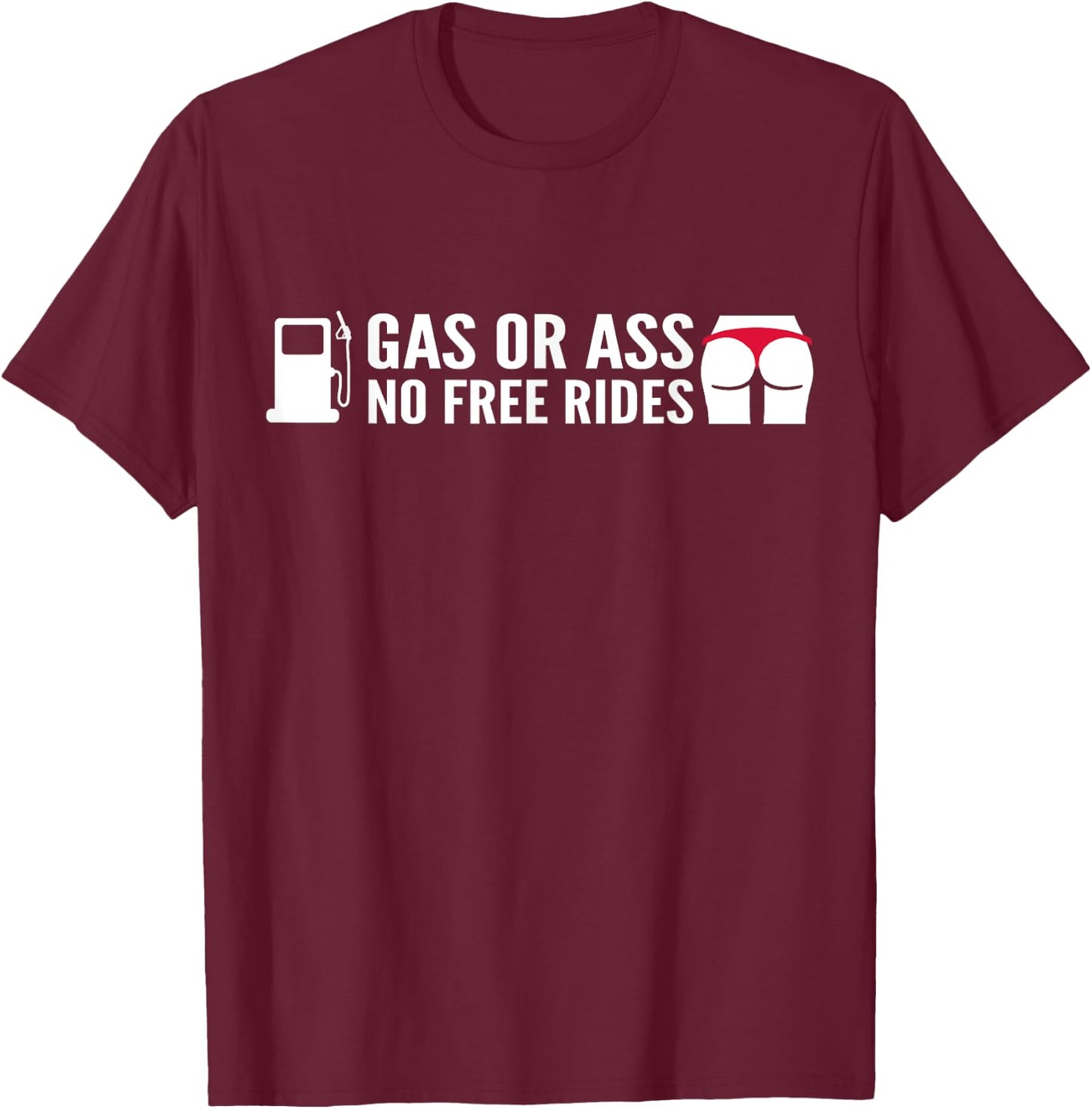 No Free Rides Funny Motorcycle Biker Rider Saying Joke T-Shirt - T-Shirt | Maroon