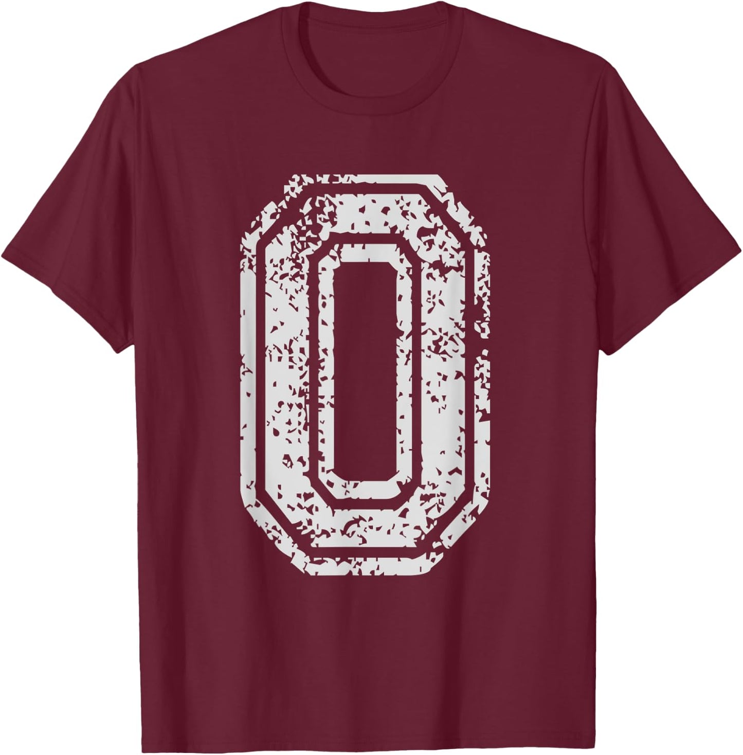 Team Jersey Uniforms Number 0 Zero School Sports Birthdays T-Shirt - T-Shirt | Maroon