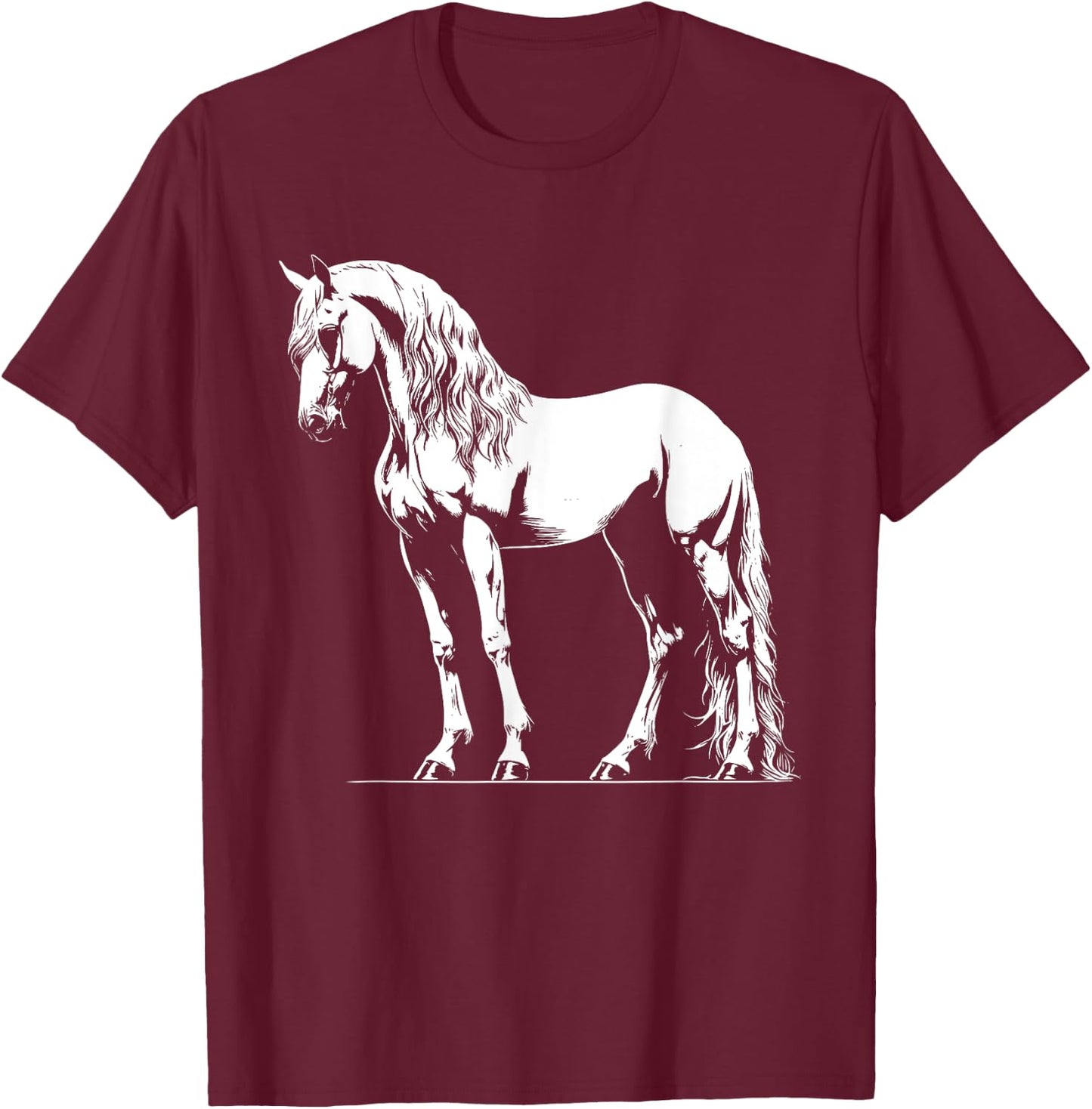 Horse Dad Mom Lover - Monochromatic Andalusian T-Shirt - T-Shirt | Maroon