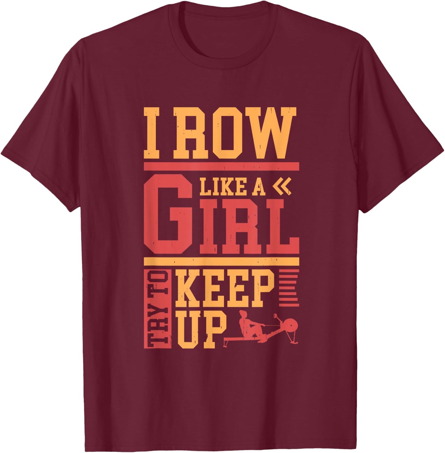 Rowing Machine Indoor Rower Exercise Erg Workotu Ergometer T-Shirt - T-Shirt | Maroon