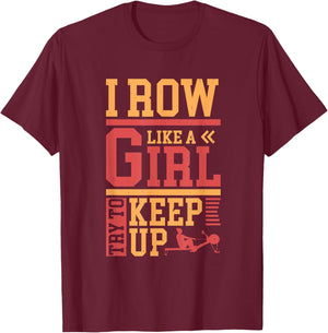 Rowing Machine Indoor Rower Exercise Erg Workotu Ergometer T-Shirt - T-Shirt | Maroon