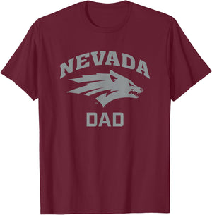 University of Nevada Reno Wolf Pack Arched Dad T-Shirt - T-Shirt | Maroon