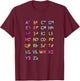 Retro Vibe Braille Alphabet Blind Awareness T-Shirt - T-Shirt | Maroon