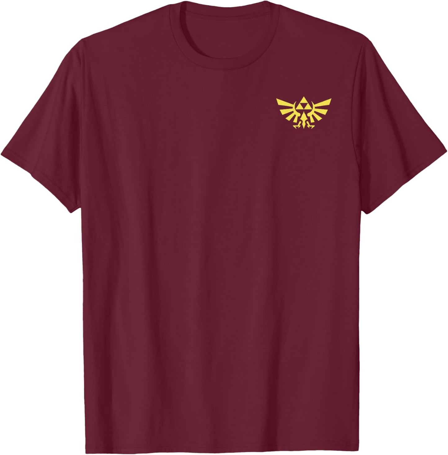 Legend Of Zelda Royal Crest Left Chest Pocket Logo T-Shirt - T-Shirt | Maroon