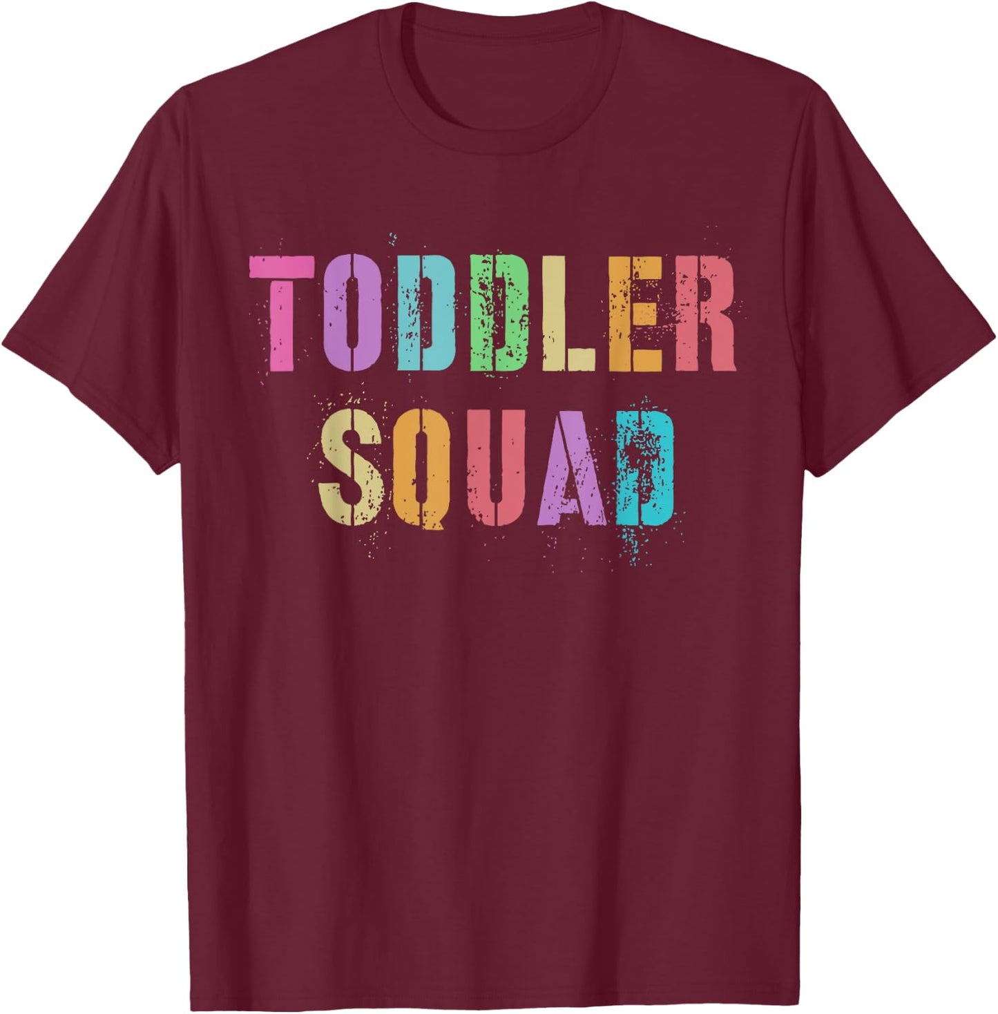 Vintage TODDLER SQUAD Daycare Teacher Nanny Team Babysitting T-Shirt - T-Shirt | Maroon