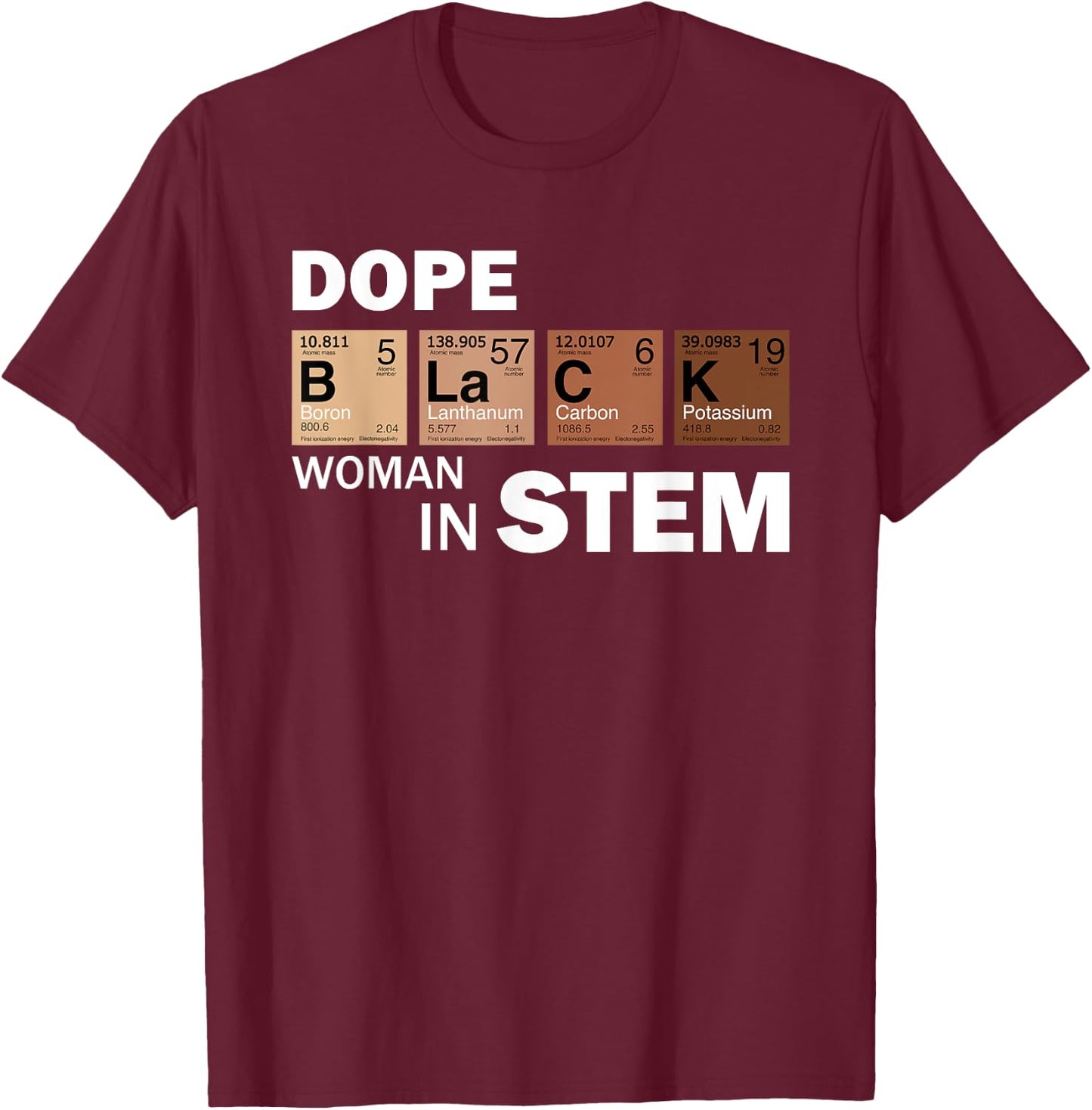 Black Women In STEM Teacher Melanated African American T-Shirt - T-Shirt | Maroon
