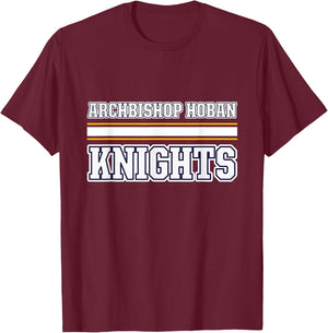 Archbishop Hoban Knights Horizontal Stripes T-Shirt - T-Shirt | Maroon