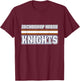 Archbishop Hoban Knights Horizontal Stripes T-Shirt - T-Shirt | Maroon
