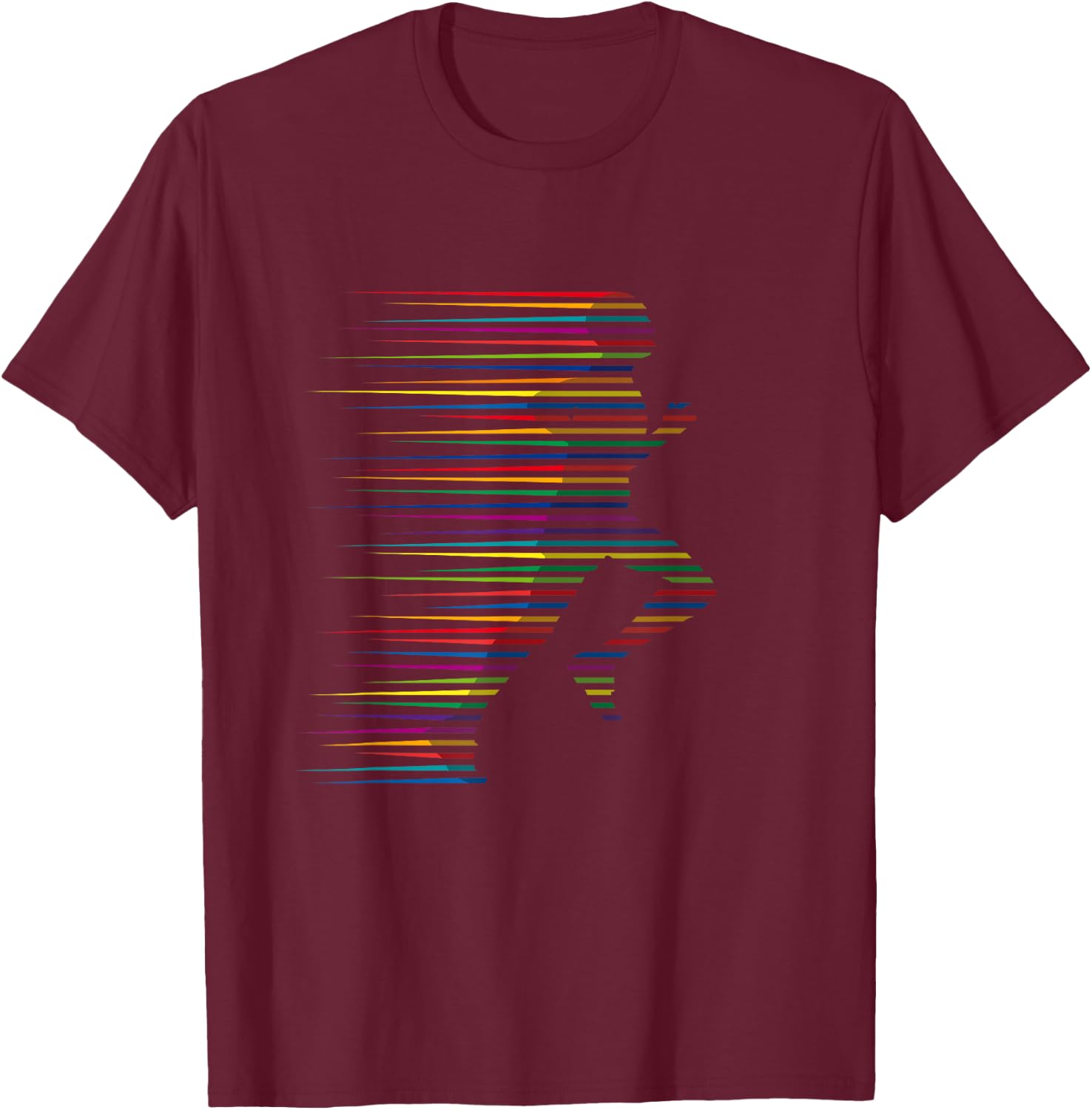 Running Jogging Gym Marathon Abstract Cool Art T-Shirt - T-Shirt | Maroon