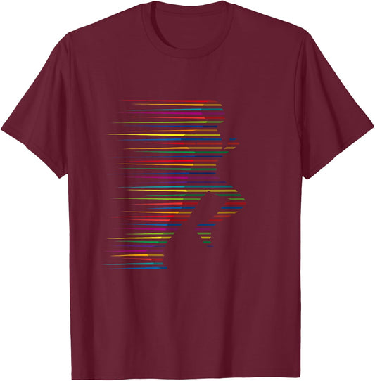Running Jogging Gym Marathon Abstract Cool Art T-Shirt - T-Shirt | Maroon