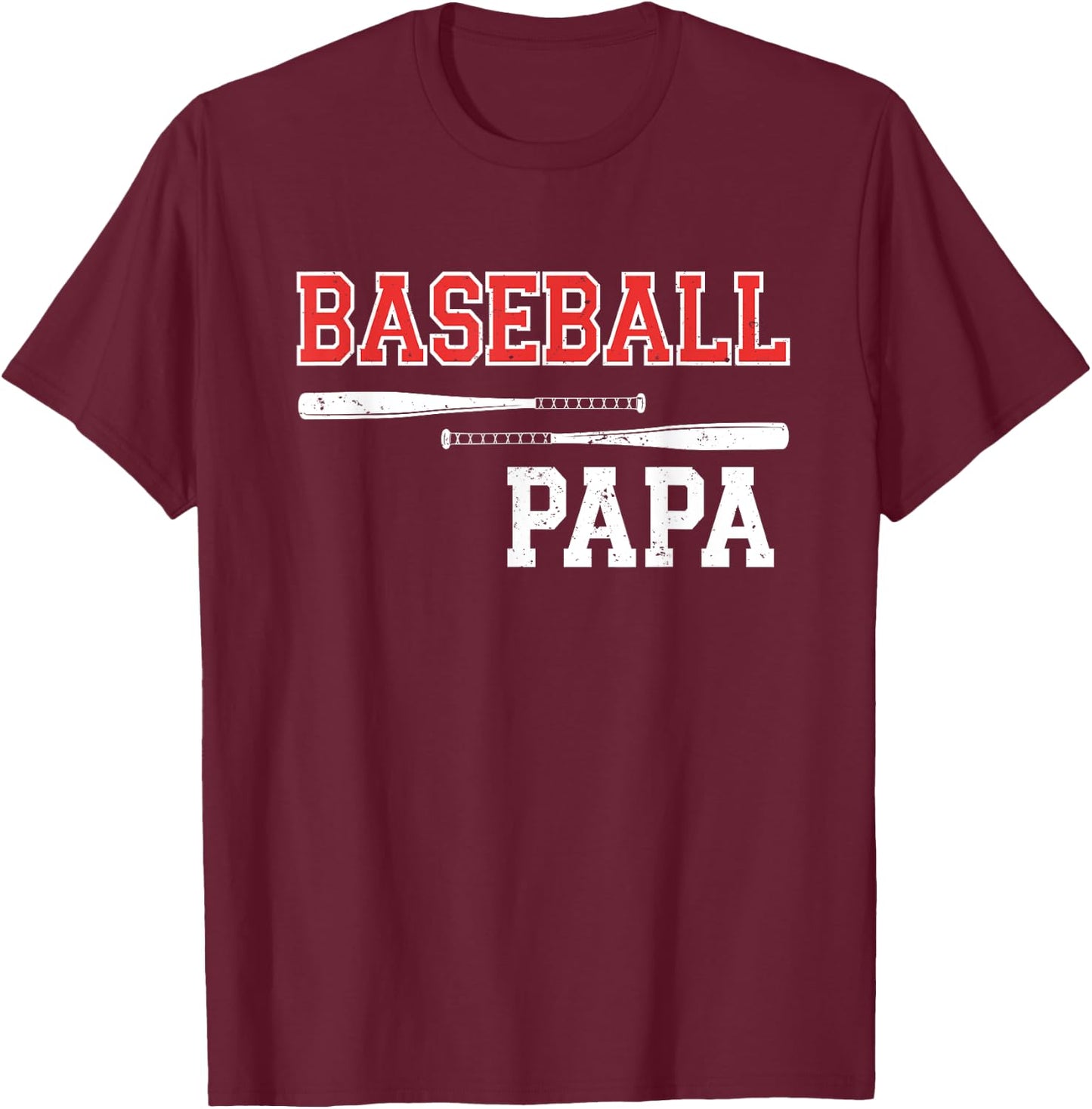 Baseball Papa Grandpa Grandson Games T-Shirt - T-Shirt | Maroon