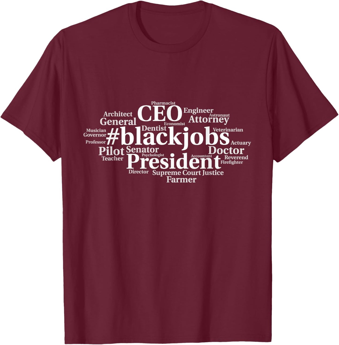 Black Jobs Debate African American President CEO Graphic T-Shirt - T-Shirt | Maroon
