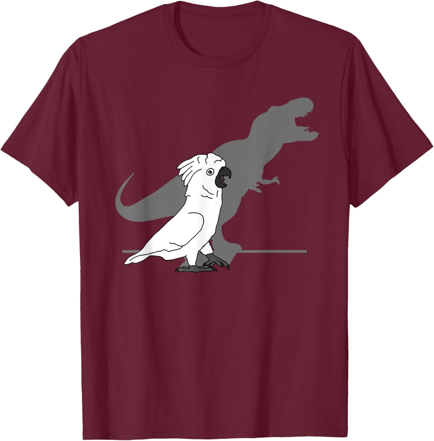 Cute Screaming Parrot Bird Birb Memes Funny T-Rex Cockatoo T-Shirt - T-Shirt | Maroon