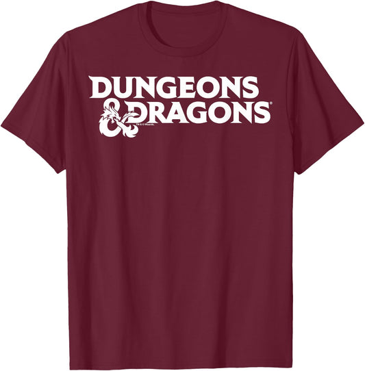 Dungeons & Dragons Flat Logo T-Shirt - T-Shirt | Maroon