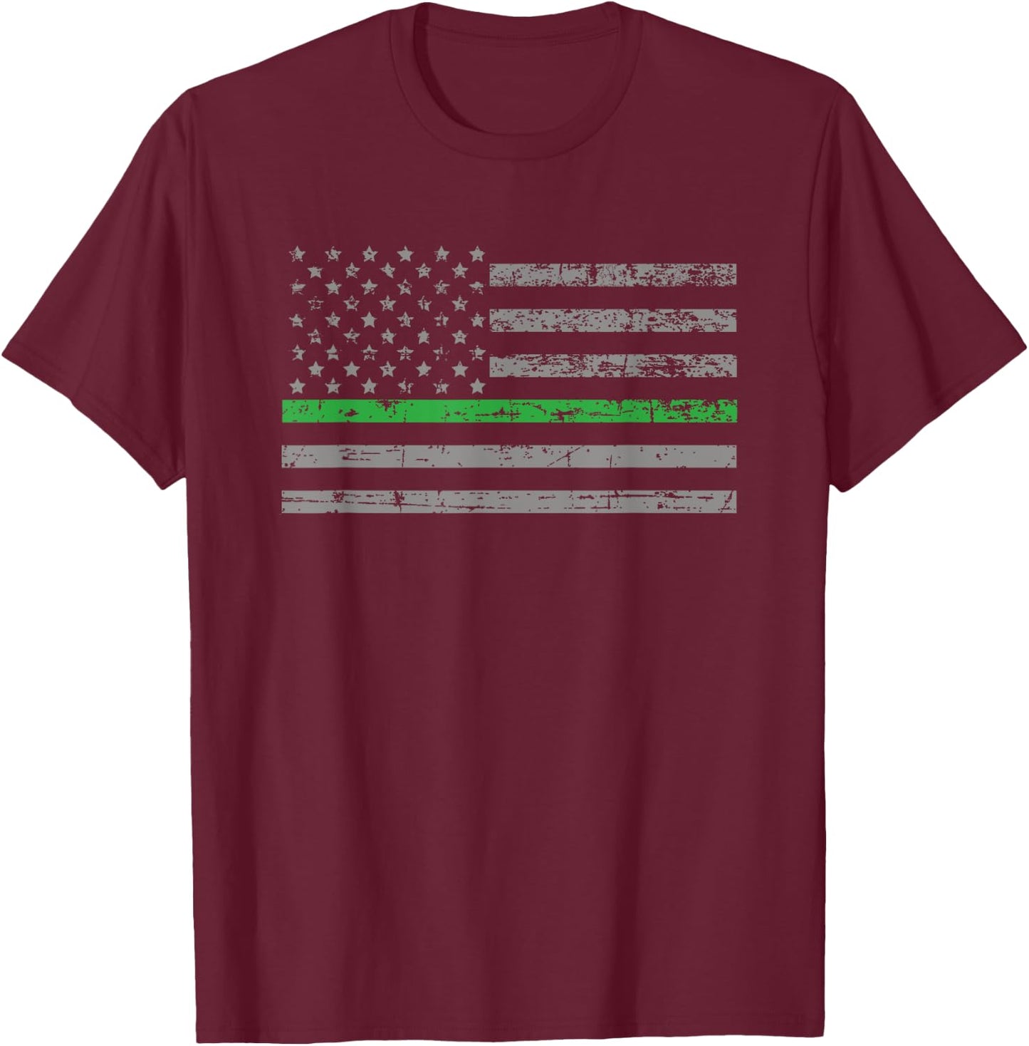 Conservation Officer Thin Green Line Flag Gift T-Shirt - T-Shirt | Maroon
